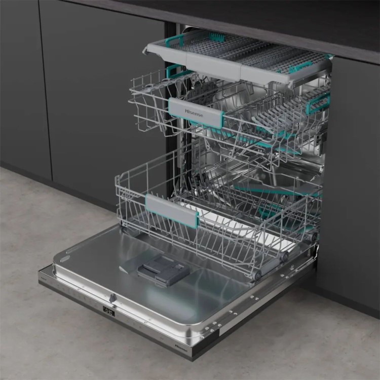 Hisense Integrated Dishwasher - Smart Wi-Fi, A-Rated, Silver control panel