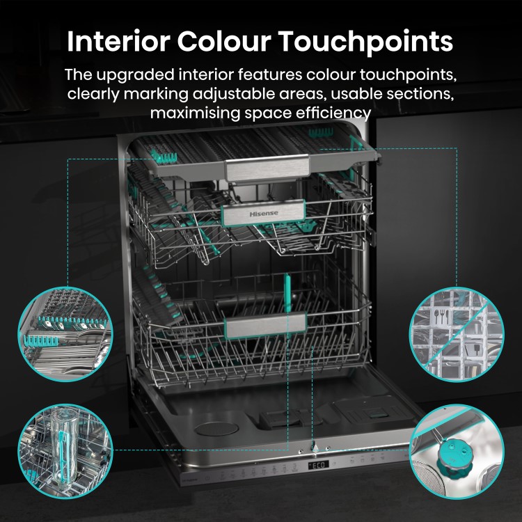 Hisense Integrated Dishwasher - Smart Wi-Fi A-Rated Silver control panel