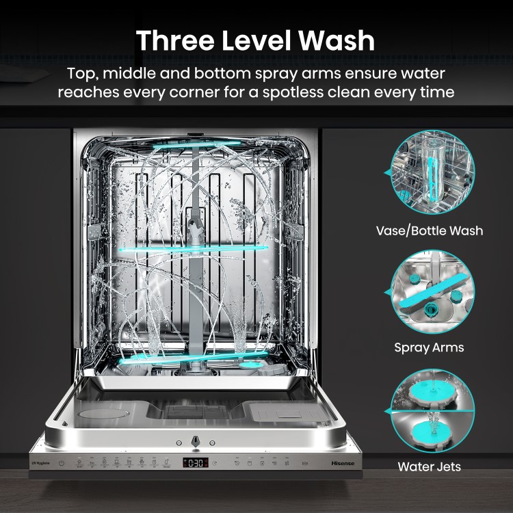 Hisense Integrated Dishwasher - Smart Wi-Fi A-Rated Silver control panel