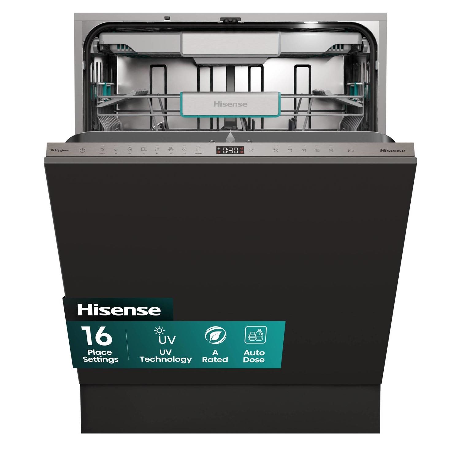 Hisense Integrated Dishwasher - Smart Wi-Fi A-Rated Auto Dry 16 place settings