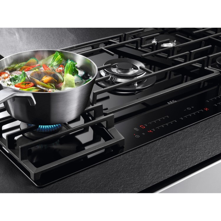 AEG 9000 Series 90cm 5 Burner Gas-on-Glass Hob - Black