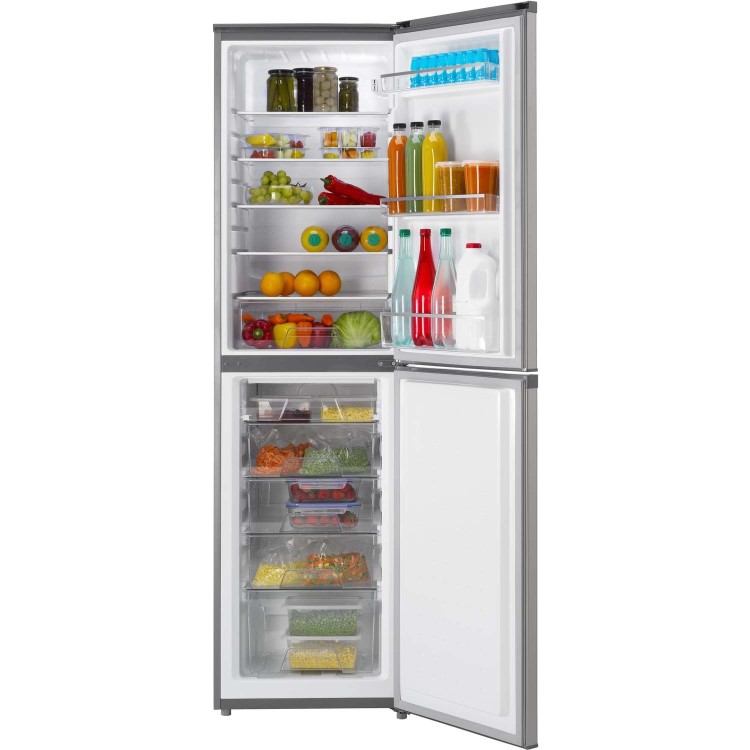 Hoover HVBF195XK 281 Litre Freestanding Fridge Freezer 50/50 Split Frost Free 55cm Wide - Stainless Steel