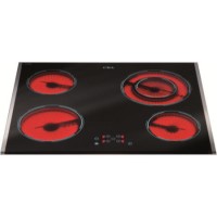 CDA HVC65SS Touch Control Four Zone Ceramic Hob Black With Stainless Steel Trim