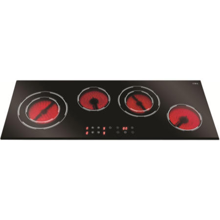 CDA HVC93FR Slim-depth Touch Control Four Zone 90cm Ceramic Hob In Black
