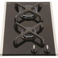 CDA HVG32SS Domino Two Burner Gas-on-glass Hob Black