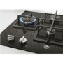 Refurbished Hoover HVG6DK3B H-HOB 300 60cm 4 Burner Gas Hob With Cast Iron Pan Stands Black Glass
