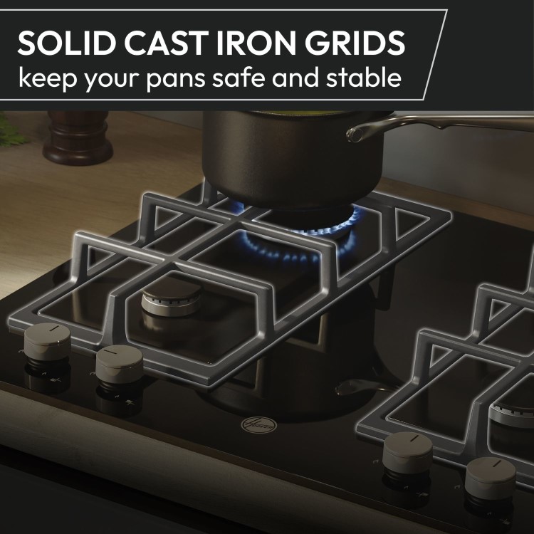 Hoover H-Hob 300 60cm 3 Burner Gas Hob - Black