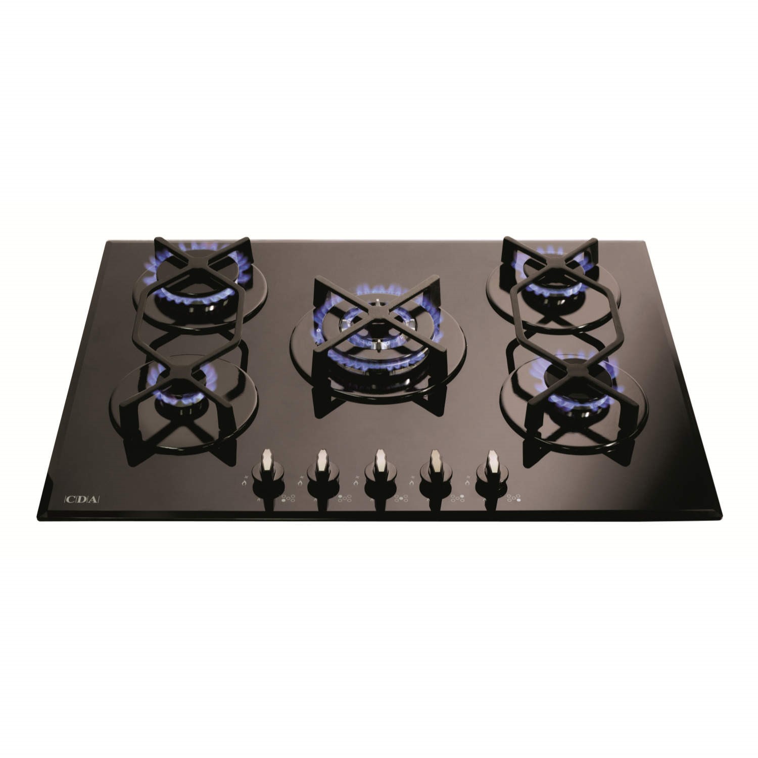 Refurbished CDA HVG720BL 70cm 5 Burner Gas-on-glass Hob Black