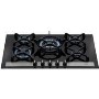 CDA HVG77BL 72cm Wide Five Burner Gas-on-glass Hob Black