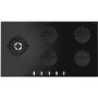 CDA HVG97BL 87cm Wide Five Burner Gas-on-glass Hob With Cast Iron Pan Stands - Black