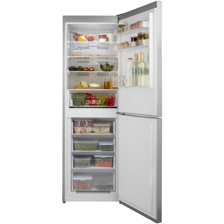Hoover HVN6182X5K 320 Litre Freestanding Fridge Freezer 50/50 Split Frost Free 60cm Wide - Stainless Steel