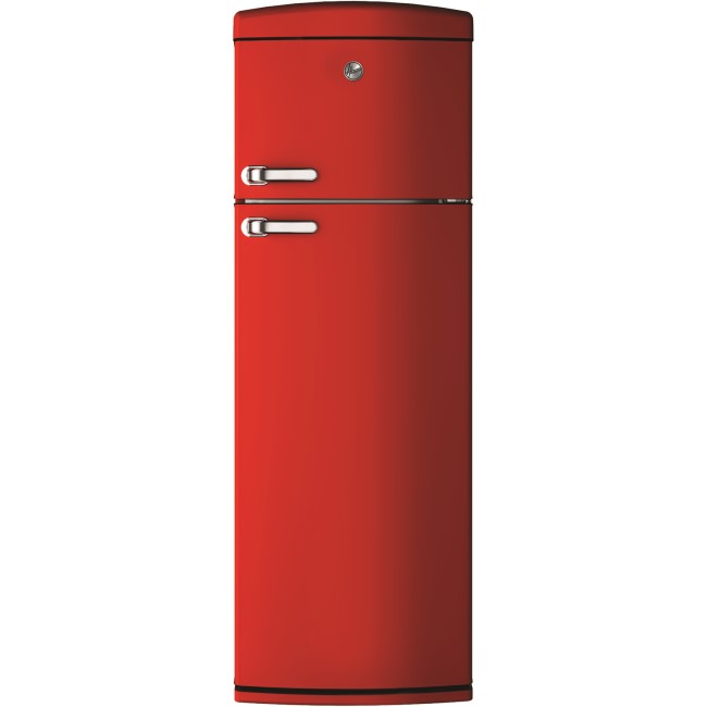 Hoover HVRDS6172RKH 304 Litre Freestanding Fridge Freezer Retro 80/20 Split A+ Energy Rating 60cm Wide - Red