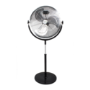 GRADE A2 - electriQ 16 Inch High velocity Pedestal Fan with adjustable Stand - Black and Chrome