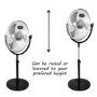 electriQ 20 Inch High Velocity Pedestal Fan - Black
