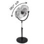 GRADE A3 - electriQ 20 Inch High velocity Pedestal Fan with adjustable Stand - Chrome