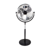 GRADE A1 - electriQ 16&quot; High velocity Pedestal Fan with adjustable Stand - Black and Chrome