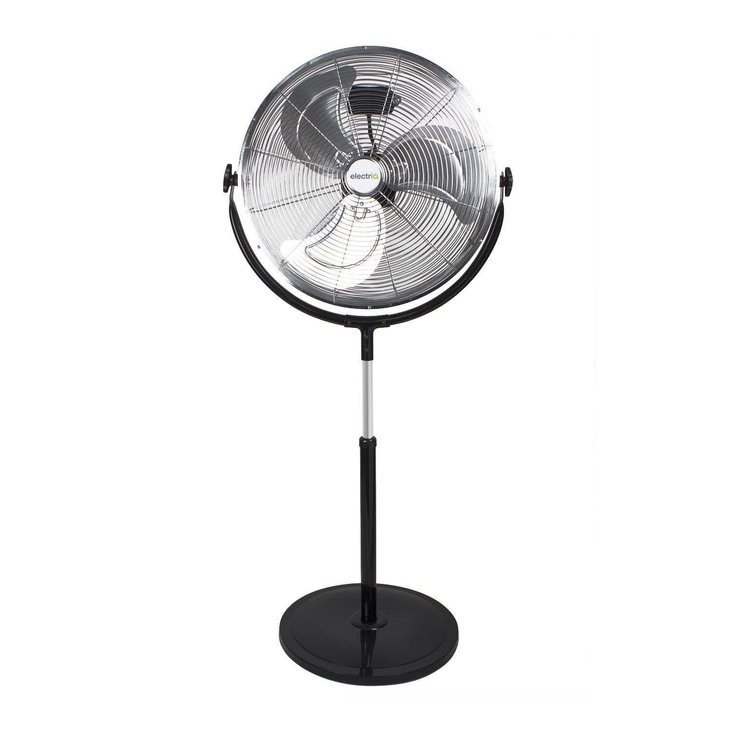 Refurbished electriQ 20 Inch High velocity Pedestal Fan with adjustable Stand Chrome
