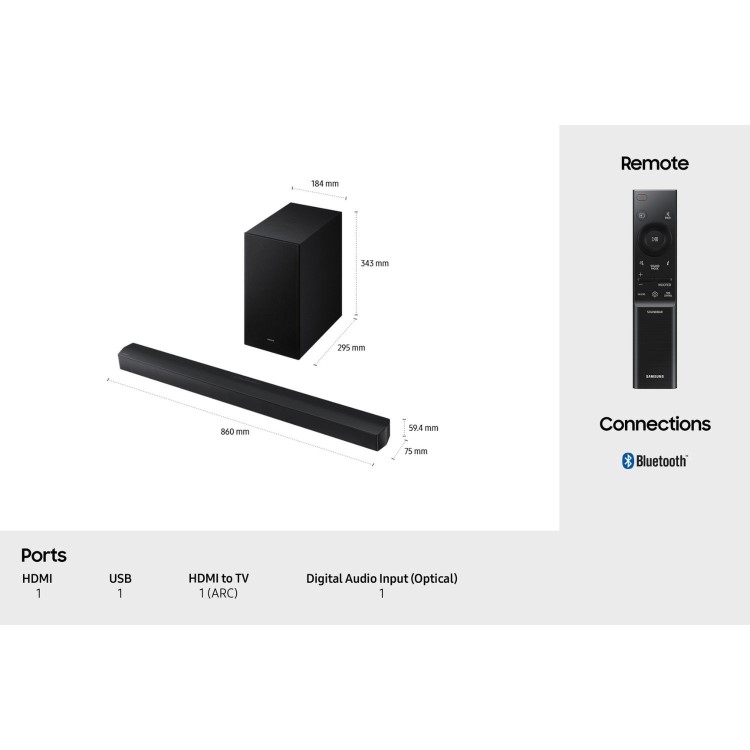 Samsung B650F B-Series Soundbar with Subwoofer