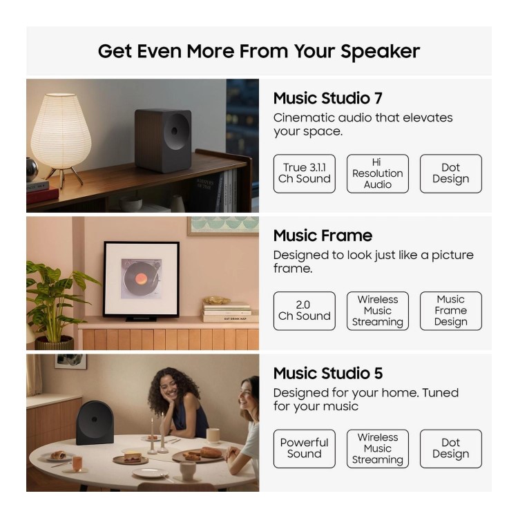 Samsung LS71H Music Studio 7 Wireless Speaker – Multi-Directional WiFi & Bluetooth Smart Speaker with Dolby Atmos&reg; Audio