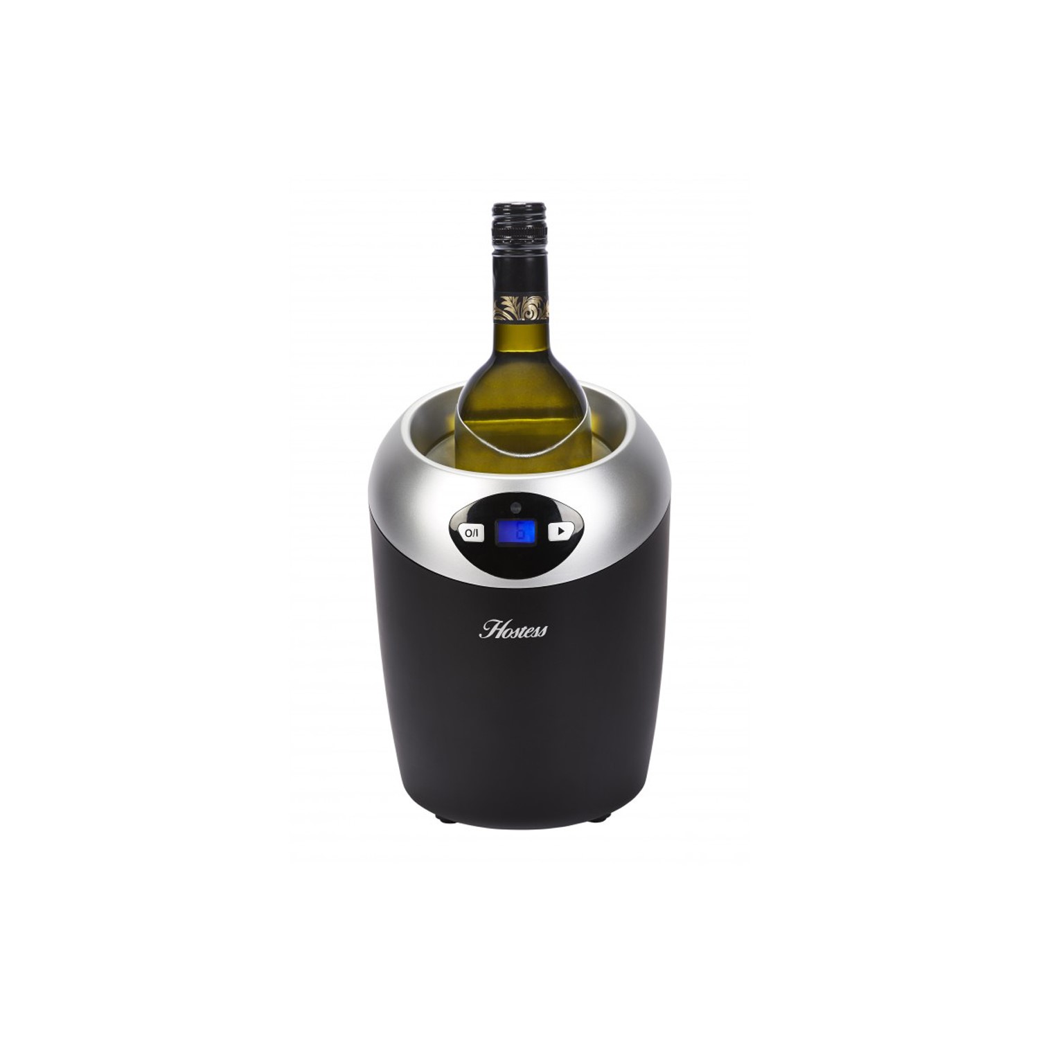 Hostess HW01MB Single Bottle Wine Cooler Black And Silver