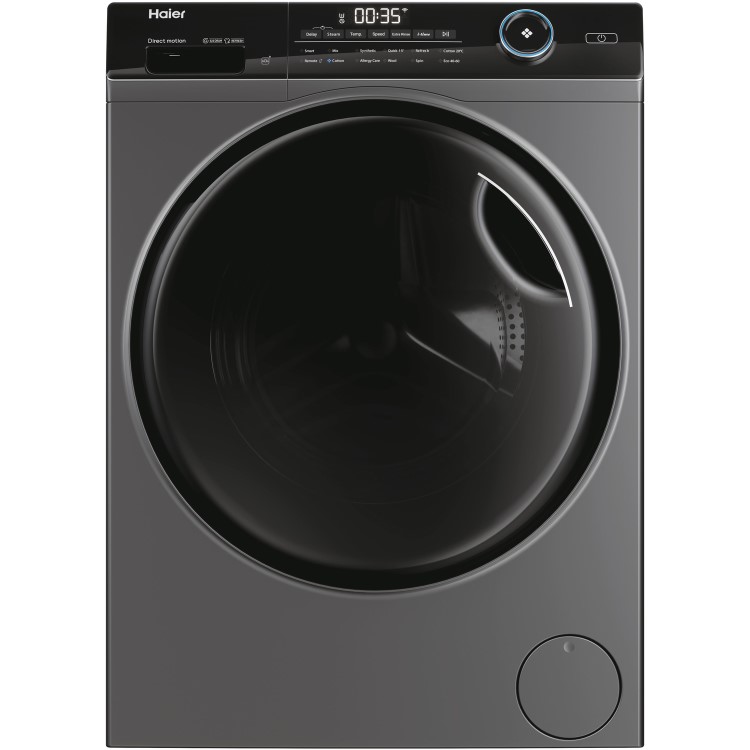Refurbished Haier I-Pro Series 5 HW100-B14959S8U1 Freestanding 10KG 1400 Spin Washing Machine Graphite