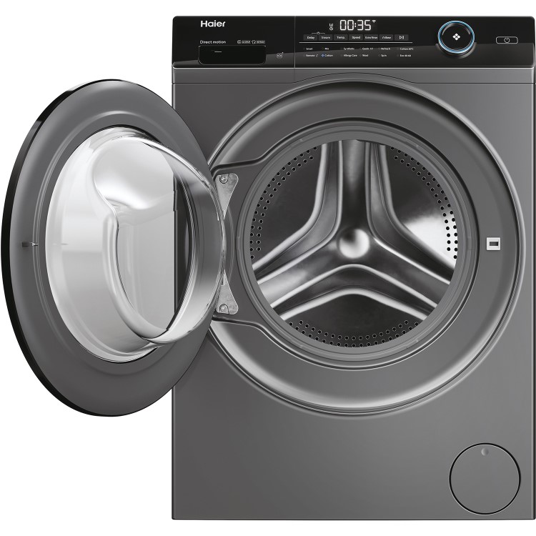 Refurbished Haier I-Pro Series 5 HW100-B14959S8U1 Freestanding 10KG 1400 Spin Washing Machine Graphite