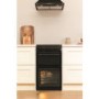 Hotpoint HW170EKS 50cm Wide Double Cavity Black Electric Cooker With Solid Plate Hob