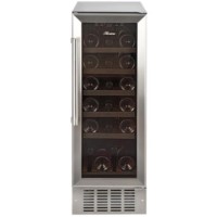 GRADE A2 - Light cosmetic damage - Hostess HW19MA 30cm Wide 19 Bottle Wine Cooler - Stainless Steel
