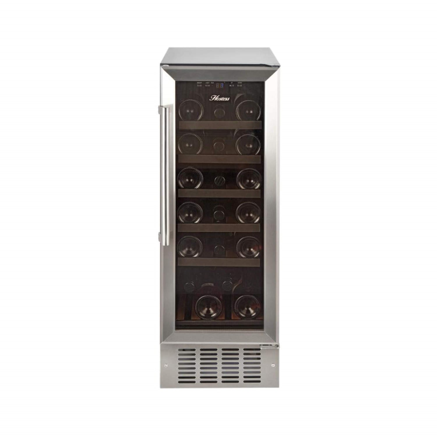Hostess HW19MA 30cm Wide 19 Bottle Wine Cooler Stainless Steel