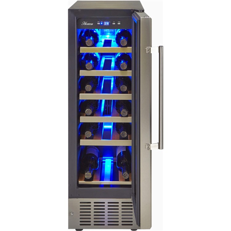 GRADE A1 - Hostess HW19MA 30cm Wide 19 Bottle Wine Cooler - Stainless Steel