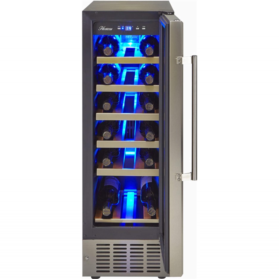 Hostess HW19MA 30cm Wide 19 Bottle Wine Cooler Stainless Steel Appliances Direct