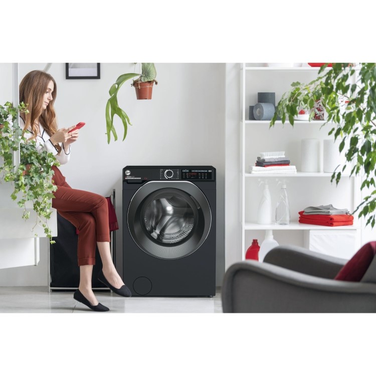 Hoover HW410AMBCB/1-80 H-Wash 500 10kg Freestanding Washing Machine - Black