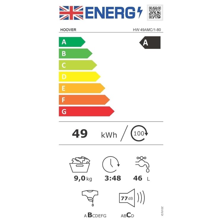 Refurbished Hoover H-WASH 500 Freestanding 9KG 1400 Spin Washing Machine