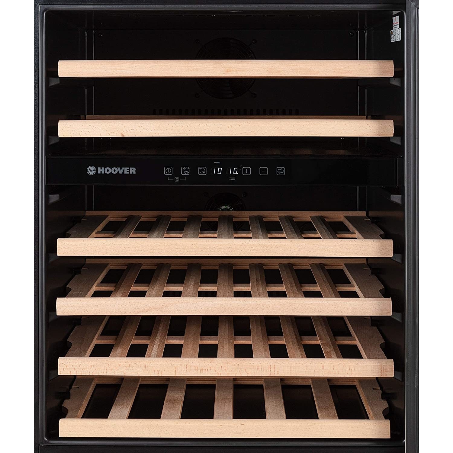 Hoover 46 BottleCapacity Dual Zone Built in Wine Cooler Black