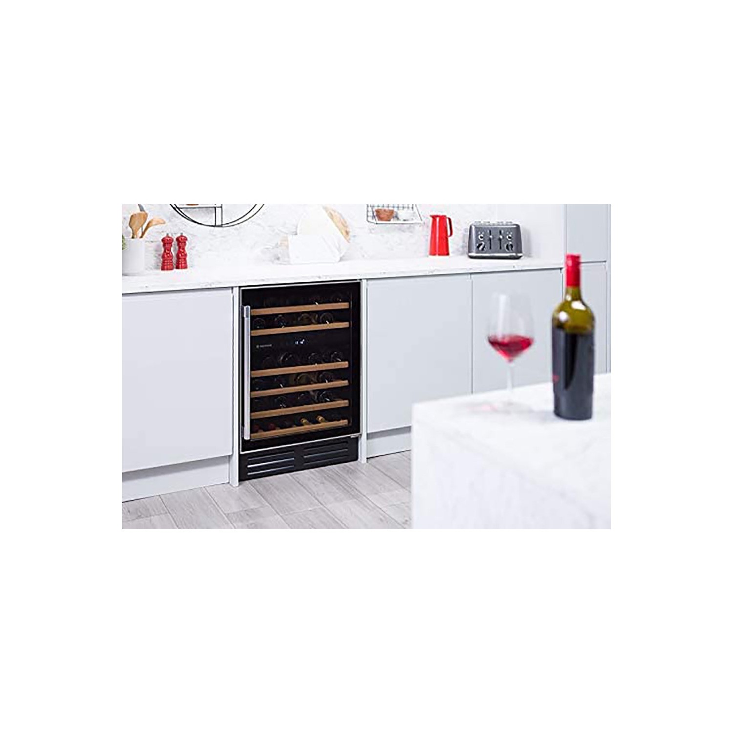 Hoover 46 BottleCapacity Dual Zone Built in Wine Cooler Black