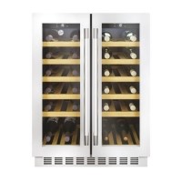 Hoover 38 Bottle Capacity Dual Zone 60cm Freestanding Wine Cooler - Stainless Steel