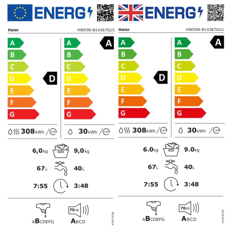 Haier X7 9kg Wash 6kg Dry Washer Dryer - Graphite