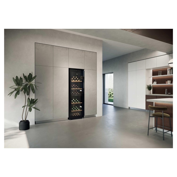 Haier 201 Bottle Capacity Dual Zone Freestanding Wine Cooler - Black 