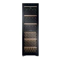 Haier 201 Bottle Capacity Dual Zone Freestanding Wine Cooler - Black 
