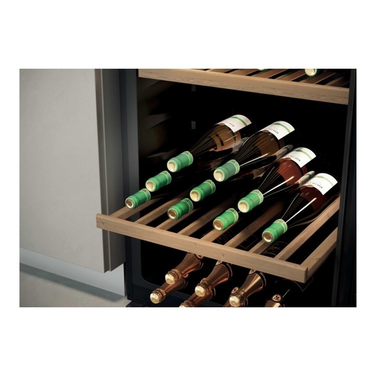 Haier 201 Bottle Capacity Dual Zone Freestanding Wine Cooler - Black 