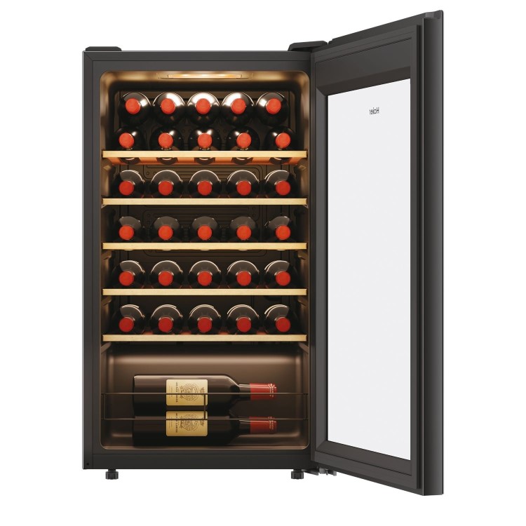 Haier 21 Bottle Compressor Wine Cooler Freestanding - Black