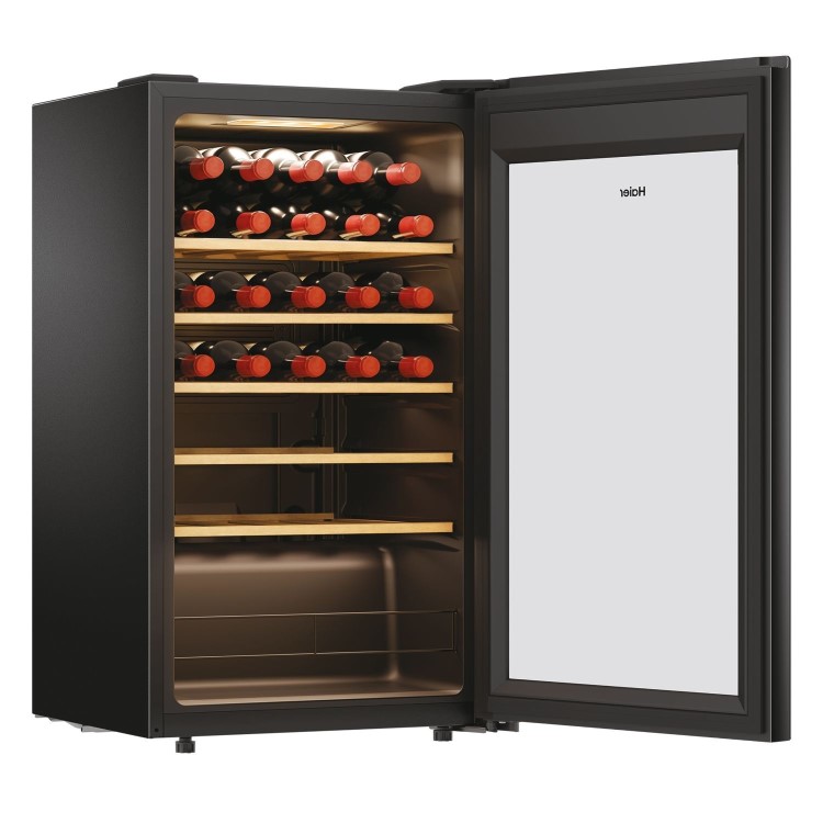 Haier 21 Bottle Compressor Wine Cooler Freestanding - Black