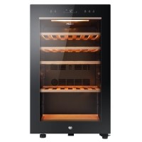 Refurbished Haier HWS49GA Freestanding 42 Bottle Single Zone Wine Cooler Black