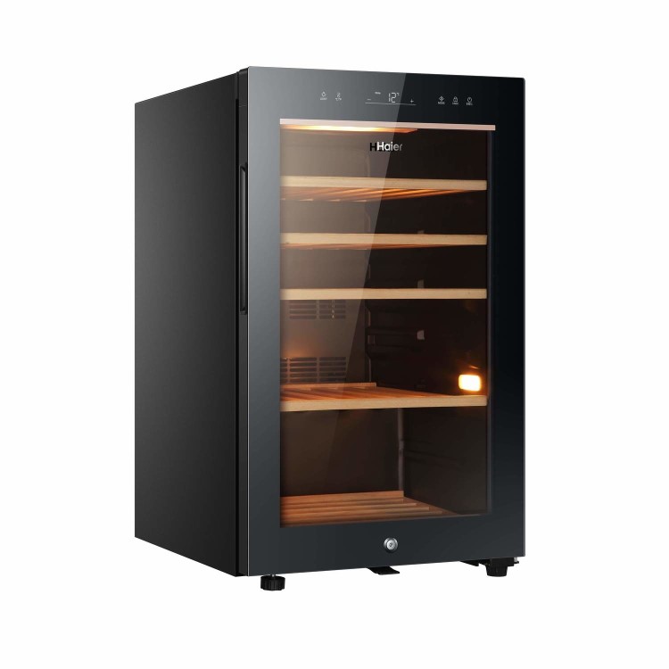 Haier 49 Bottle Capacity Single Zone Feestanding Wine Cooler - Black
