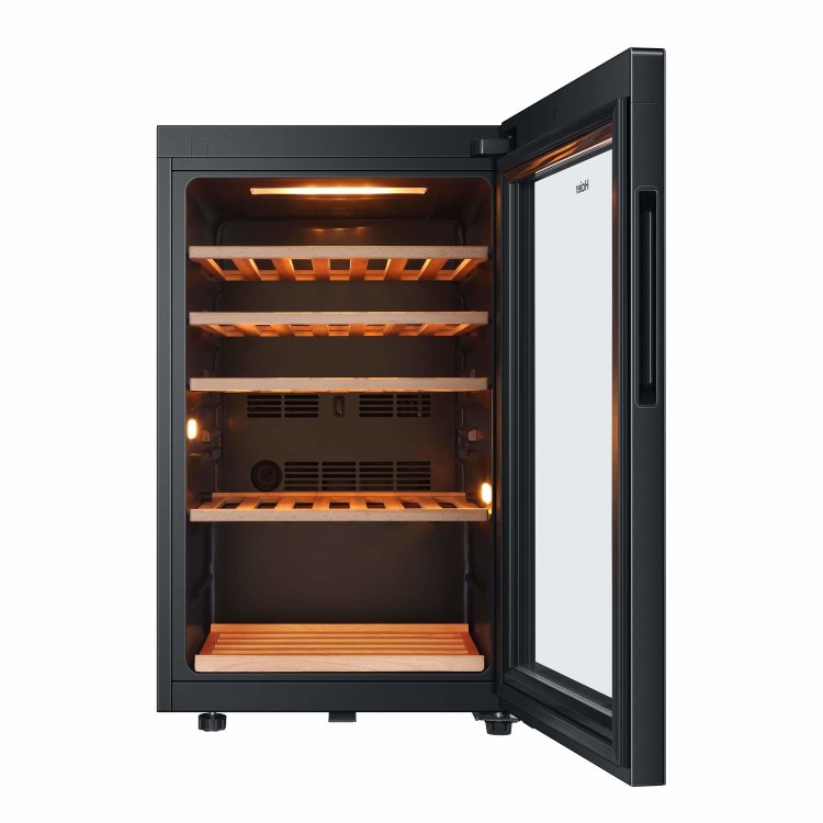 Haier 49 Bottle Capacity Single Zone Feestanding Wine Cooler - Black