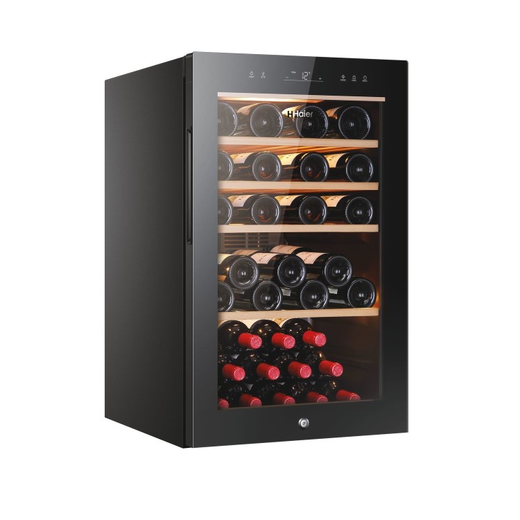 Haier 49 Bottle Capacity Single Zone Feestanding Wine Cooler - Black