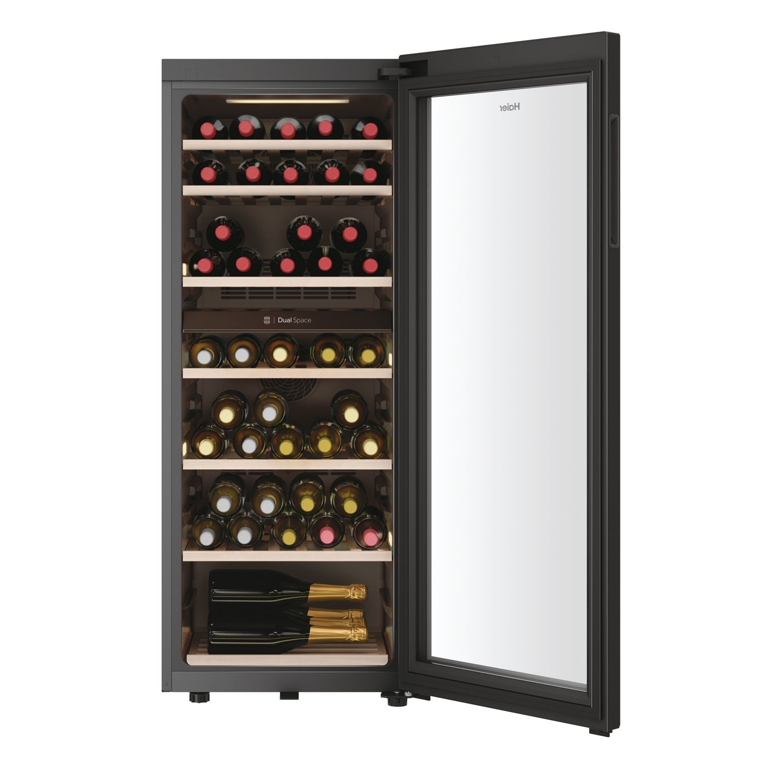 Haier 77 Bottle Freestanding Wine Cooler Black HWS77GDAU1