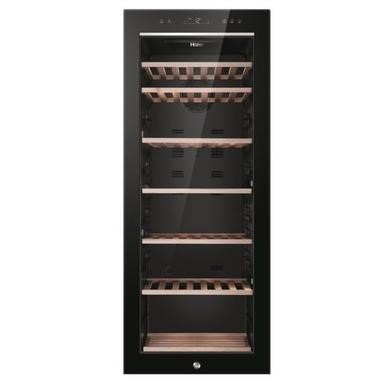 Haier Black 84 Bottle Single Zone Wine Cooler Size 58.5