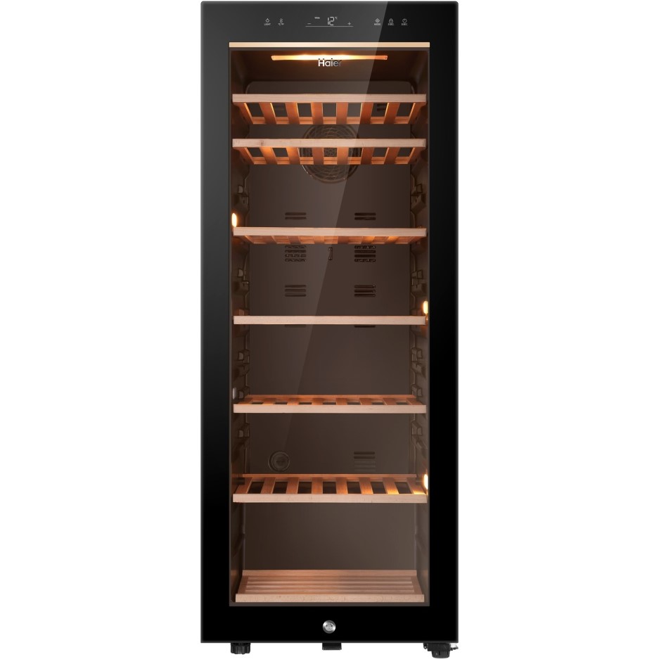 Haier HWS84GNF 84 Bottle Wine Cooler Black Appliances Direct