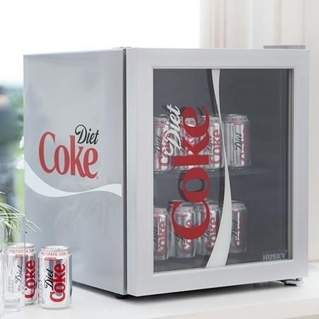 GRADE A2 - Husky HY209 Diet Coke Mini Fridge/Drinks Cooler - Silver